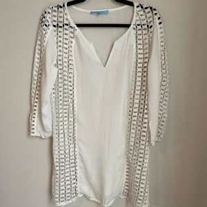 Anthropologie White Cover Up with Cut Outs